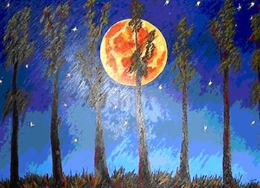 Painting titled "Total eclipse" by Carol Jordan, Original Artwork