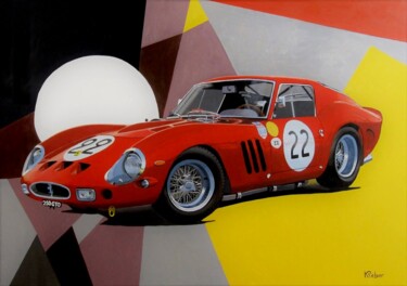 Peinture intitulée "Ferrari 250 GTO" par Karol Reber, Œuvre d'art originale, Huile