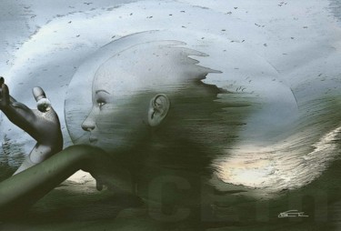 Artes digitais intitulada "Ghost of the univer…" por Carola Eleonore Thiele, Obras de arte originais, Pintura digital Montad…