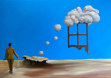 Peinture intitulée "Der Wolkenkratzer" par Carola Eleonore Thiele, Œuvre d'art originale, Huile