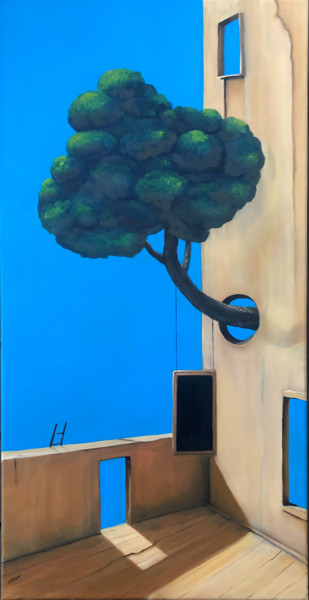 Painting titled "Der Baum" by Carola Eleonore Thiele, Original Artwork, Oil