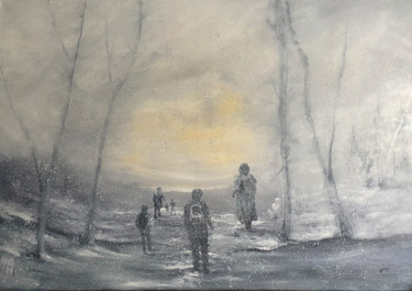 Malerei mit dem Titel "Winter 2021" von Carola Eleonore Thiele, Original-Kunstwerk, Öl