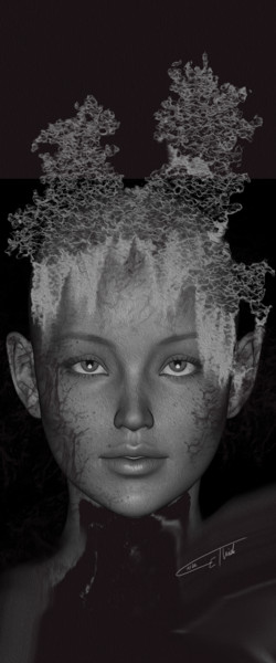 Digital Arts titled "Forestwoman---LE 1/…" by Carola Eleonore Thiele, Original Artwork, 2D Digital Work Mounted on Other rig…