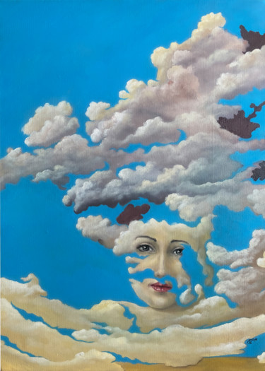 Malerei mit dem Titel "Gedanken" von Carola Eleonore Thiele, Original-Kunstwerk, Öl