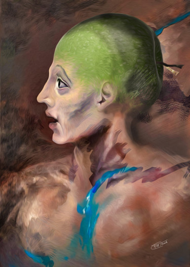 Digitale Kunst mit dem Titel "The Actor-Apple---L…" von Carola Eleonore Thiele, Original-Kunstwerk, Digitale Malerei