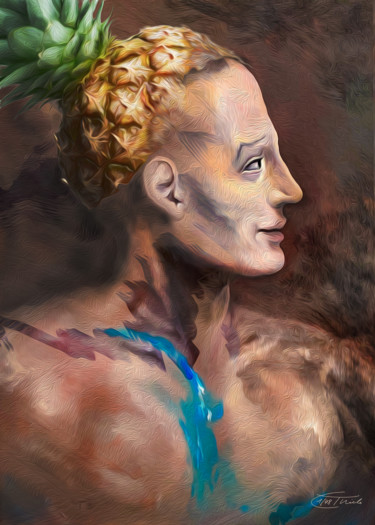 Digital Arts titled "The Actor---Ananas-…" by Carola Eleonore Thiele, Original Artwork, 2D Digital Work