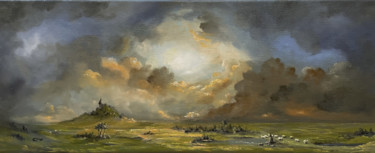 Schilderij getiteld "Landschaft mit Scha…" door Carola Eleonore Thiele, Origineel Kunstwerk, Olie