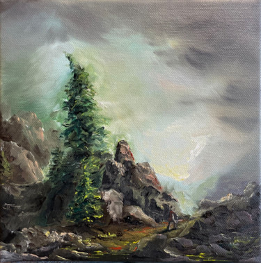 Malerei mit dem Titel "Im Gebirge---Serie…" von Carola Eleonore Thiele, Original-Kunstwerk, Öl