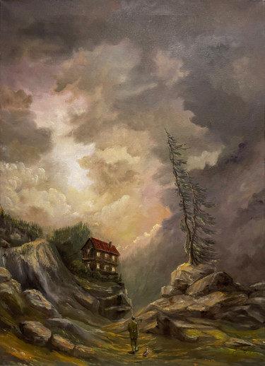 Painting titled "Gefährten im Gebirge" by Carola Eleonore Thiele, Original Artwork, Oil