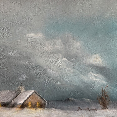 Painting titled "Stimmung im Winter-…" by Carola Eleonore Thiele, Original Artwork, 2D Digital Work