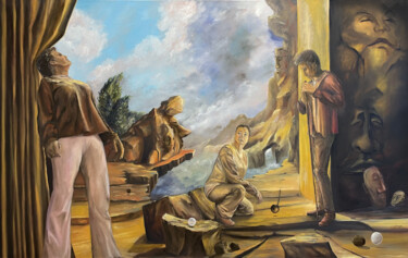 Zu Besuch in der Fremde Painting titled "Zu Besuch in der Fr…" by Carola Eleonore Thiele, Original Art, Oil