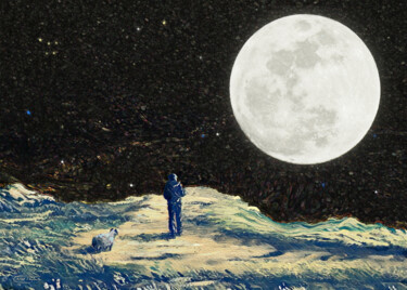 Digital Arts titled "Moonsheep---LE 1/48" by Carola Eleonore Thiele, Original Artwork, 2D Digital Work