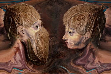 Arts numériques intitulée "The Actor---Paar mi…" par Carola Eleonore Thiele, Œuvre d'art originale, Travail numérique 2D Mon…