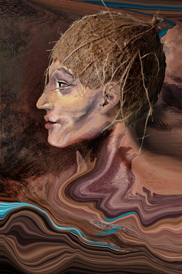 Arts numériques intitulée "The Actor-coconut--…" par Carola Eleonore Thiele, Œuvre d'art originale, Travail numérique 2D