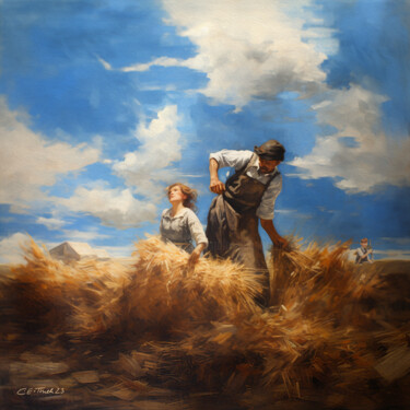 Digital Arts titled "Harvest" by Carola Eleonore Thiele, Original Artwork, Digital Painting Mounted on Aluminium