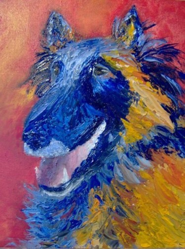 Painting titled "Bear - German Sheph…" by Carol Lavoie, Original Artwork