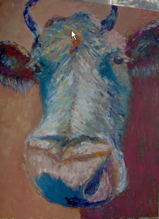 Painting titled "Texas bull - rescued" by Carol Lavoie, Original Artwork