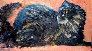 Painting titled "ebony - rescue cat…" by Carol Lavoie, Original Artwork