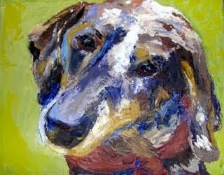 Painting titled "Daisy dog - rescue…" by Carol Lavoie, Original Artwork