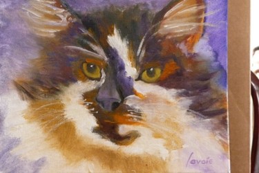 Painting titled "Zooey - rescue cat…" by Carol Lavoie, Original Artwork
