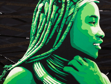 Collages intitolato "Femme Himba" da Carole B, Opera d'arte originale, Ritagli