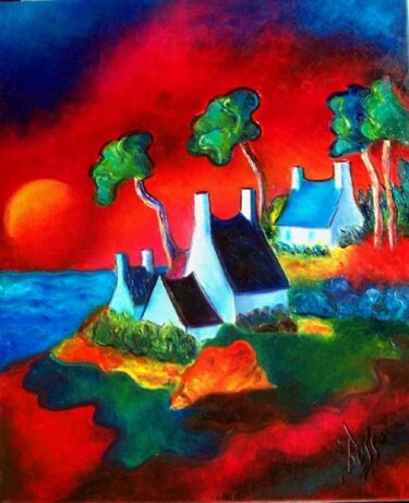 Painting titled "BARRIERE ZIFFER" by Carole Boss, Original Artwork