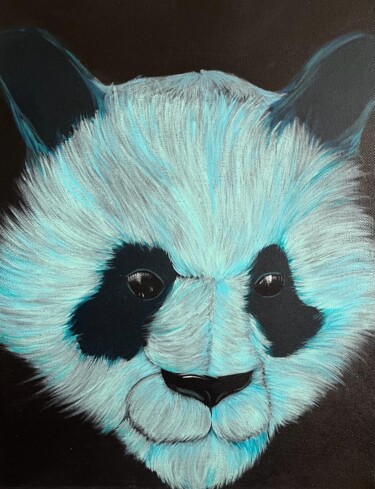 Картина под названием "Panda" - Carole Brunet, Подлинное произведение искусства, Акрил Установлен на Деревянная рама для нос…