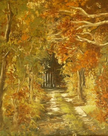 Peinture intitulée "lumière d'automne" par Carole Closkin, Œuvre d'art originale, Huile