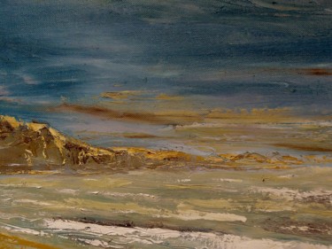 Painting titled "ciel de mer détail" by Carole Closkin, Original Artwork, Oil