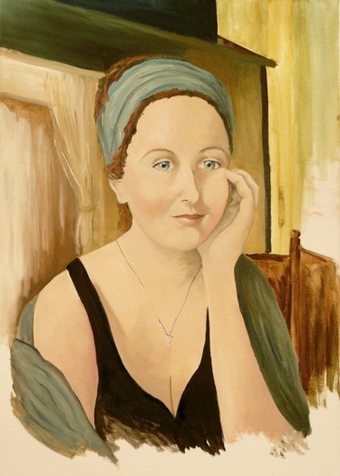 Painting titled "pensées" by Carole Closkin, Original Artwork, Oil