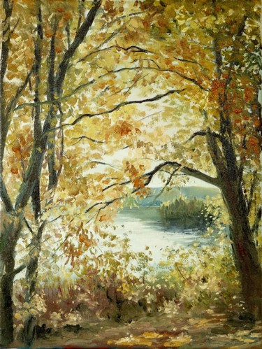 Painting titled "Lac Donaldson" by Carole Closkin, Original Artwork, Oil