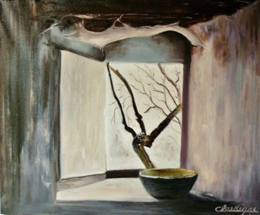 Painting titled "Zen" by Carole Closkin, Original Artwork, Oil