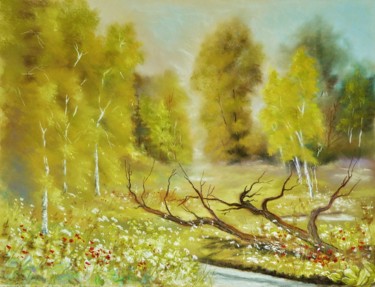 绘画 标题为“des arbres” 由Carole Closkin, 原创艺术品, 粉彩