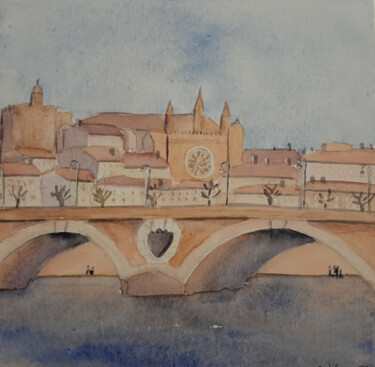 绘画 标题为“Toulouse le Pont Ne…” 由Carole D'Eyssautier, 原创艺术品, 水彩