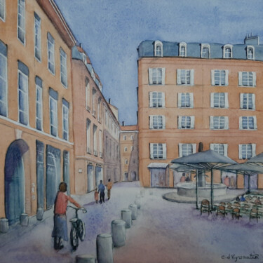 Painting titled "Toulouse" by Carole D'Eyssautier, Original Artwork, Watercolor