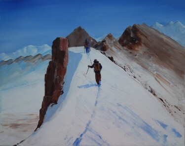 Картина под названием "Arrivée au sommet 2" - Carole D'Eyssautier, Подлинное произведение искусства, Акрил Установлен на Дер…