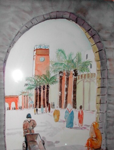 Painting titled "essaouira, Maroc" by Carole D'Eyssautier, Original Artwork, Watercolor