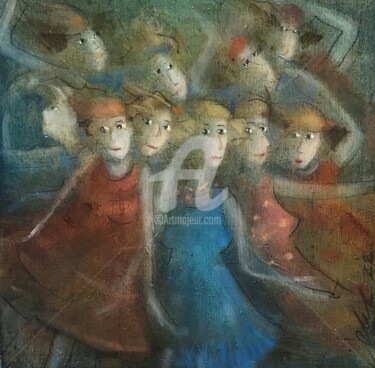 Painting titled "danseuses" by Carole Gaia, Original Artwork, Oil