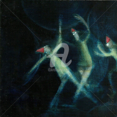 Schilderij getiteld "jongleurs" door Carole Gaia, Origineel Kunstwerk