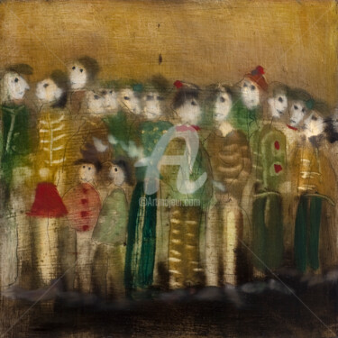 Peinture intitulée "les zèbrés" par Carole Gaia, Œuvre d'art originale, Huile