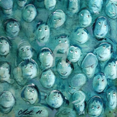 Pittura intitolato "lesptites-gueules-1…" da Carole Gaia, Opera d'arte originale, Olio