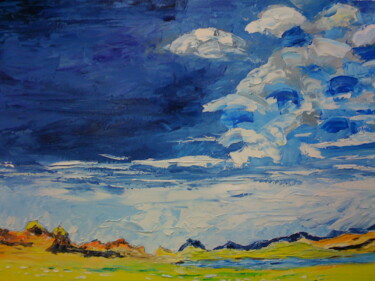 Painting titled "Mongolie" by Carole Hurel, Original Artwork, Oil