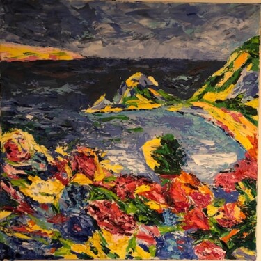 Malerei mit dem Titel "Crique dans le Sud" von Carole Hurel, Original-Kunstwerk, Öl