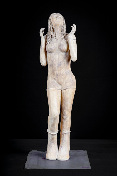 Скульптура под названием "Lou au Carnaval" - Carole Lanfranchi, Подлинное произведение искусства, Глина