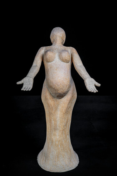 Sculpture titled "Gestation" by Carole Lanfranchi, Original Artwork, Clay