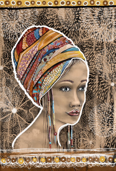 Artes digitais intitulada "couleurs d'Afrique" por Carole Legeron, Obras de arte originais, Pintura digital