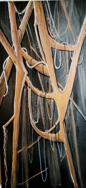 Malerei mit dem Titel "Bois ambré" von Carole Legeron, Original-Kunstwerk, Acryl