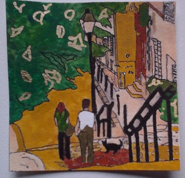 Pintura titulada "Montmartre" por Carole Lettry, Obra de arte original, Acuarela