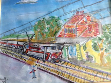 Peinture intitulée "La gare image.jpg" par Carole Ribes, Œuvre d'art originale, Acrylique