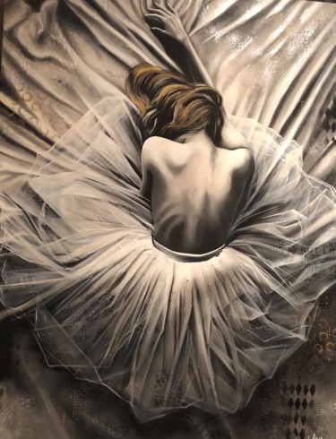 Malerei mit dem Titel "Danseuse endormie" von Carole Assié, Original-Kunstwerk, Acryl